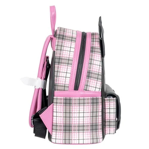Sanrio Kuromi Flames and Plaid Mini-Backpack