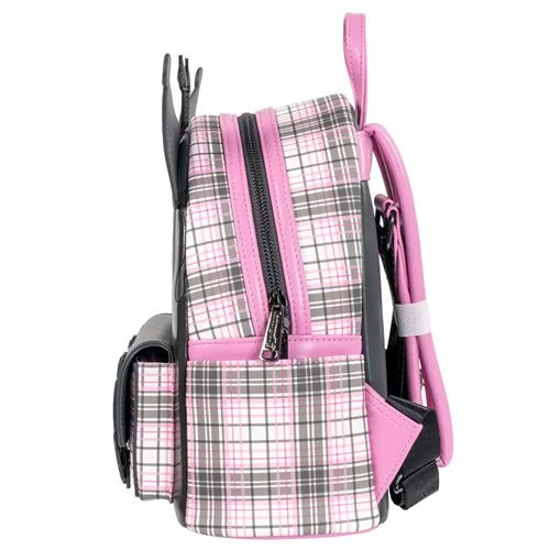 Sanrio Kuromi Flames and Plaid Mini-Backpack