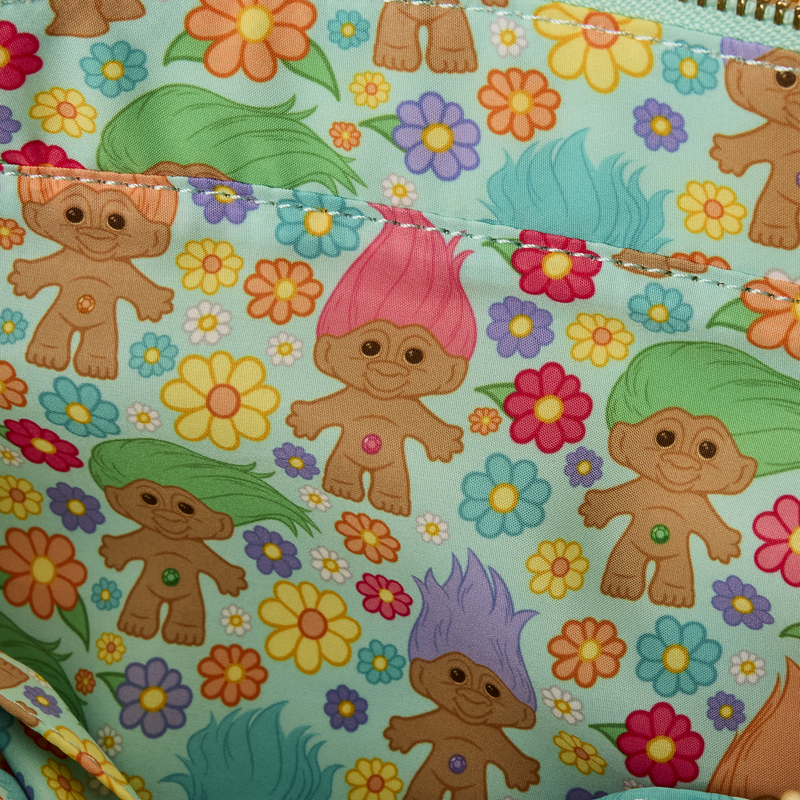 Classic Trolls Plush Glitter Tote Crossbody Bag with Coin Bag