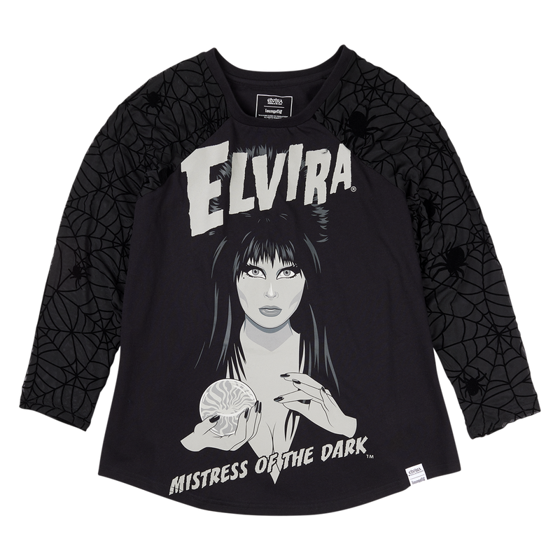 Elvira, Mistress of the Dark Glow Unisex Raglan Tee Size M