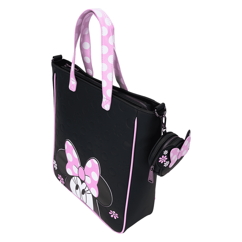 Minnie Mouse Floral Rock The Dots Tote Crossbody Bag With Coin Bag