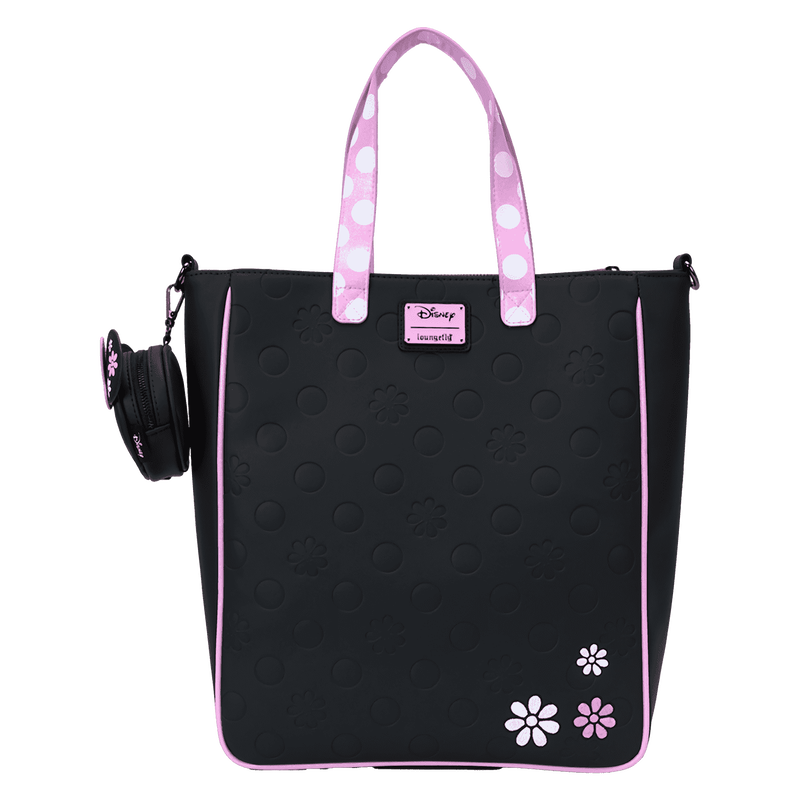 Minnie Mouse Floral Rock The Dots Tote Crossbody Bag With Coin Bag