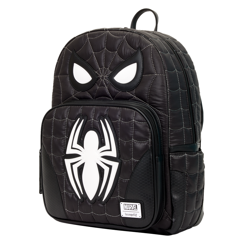 Spider-Man Black & White Suit Cosplay Quilted Full-Size Backpack