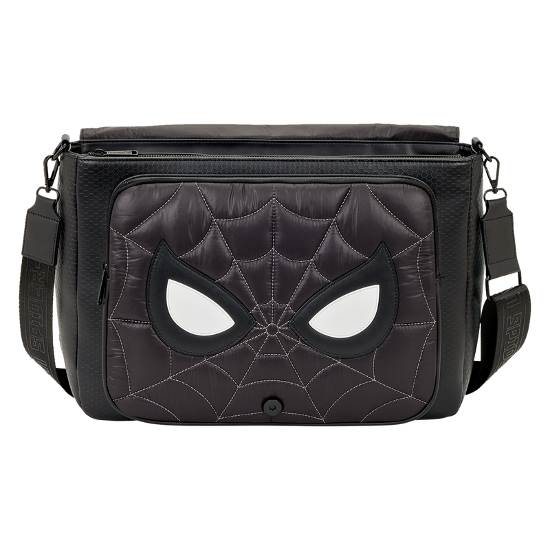 Spider-Man Black & White Suit Quilted Messenger Crossbody Bag