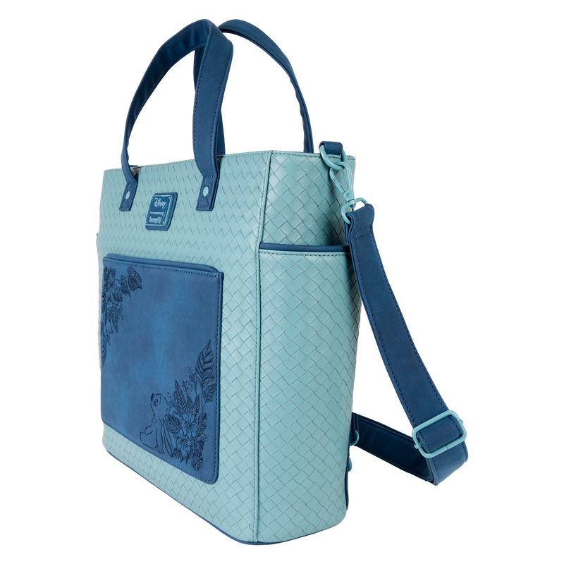 Stitch Embroidered Floral Convertible Backpack & Tote Crossbody Bag