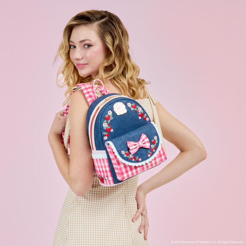 Loungefly Strawberry Shortcake Faux Denim Mini Backpack