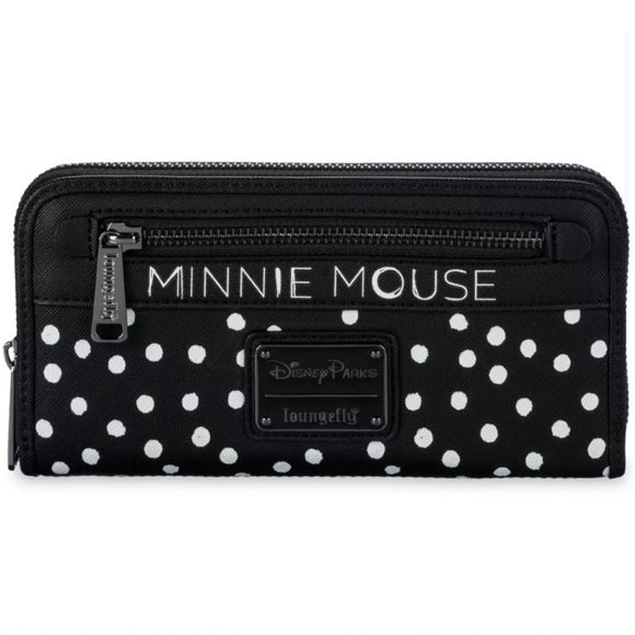 Loungefly Disney Parks Minnie Mouse Polka Dot Red Bow Zip Around Wallet