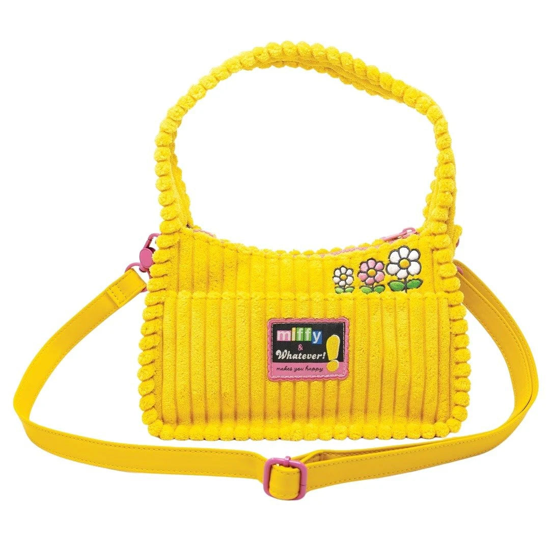 Miffy Corduroy Baguette Crossbody Bag with Bag Charm