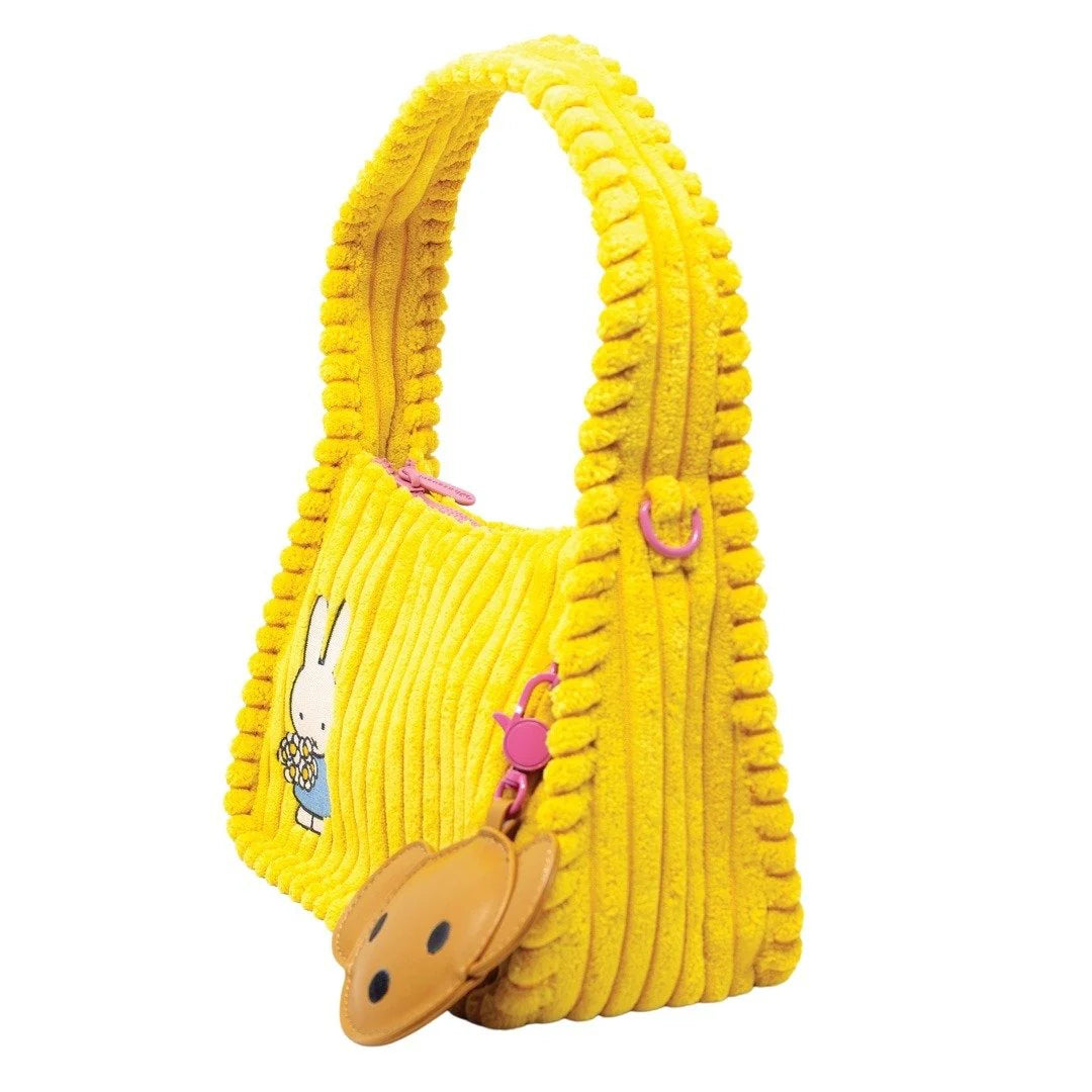 Miffy Corduroy Baguette Crossbody Bag with Bag Charm