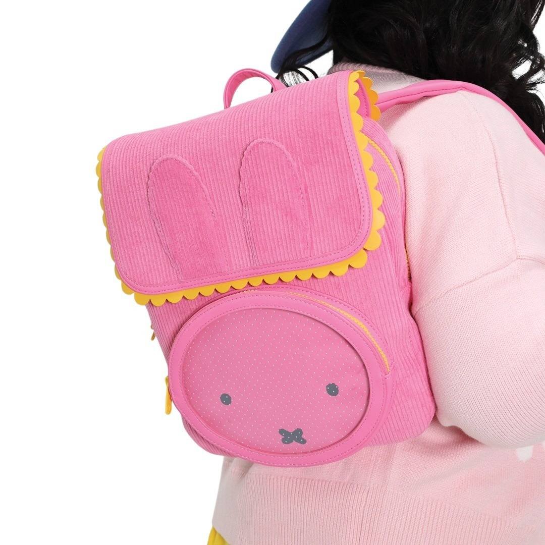 Miffy Corduroy and Faux Leather Pin Trading Backpack
