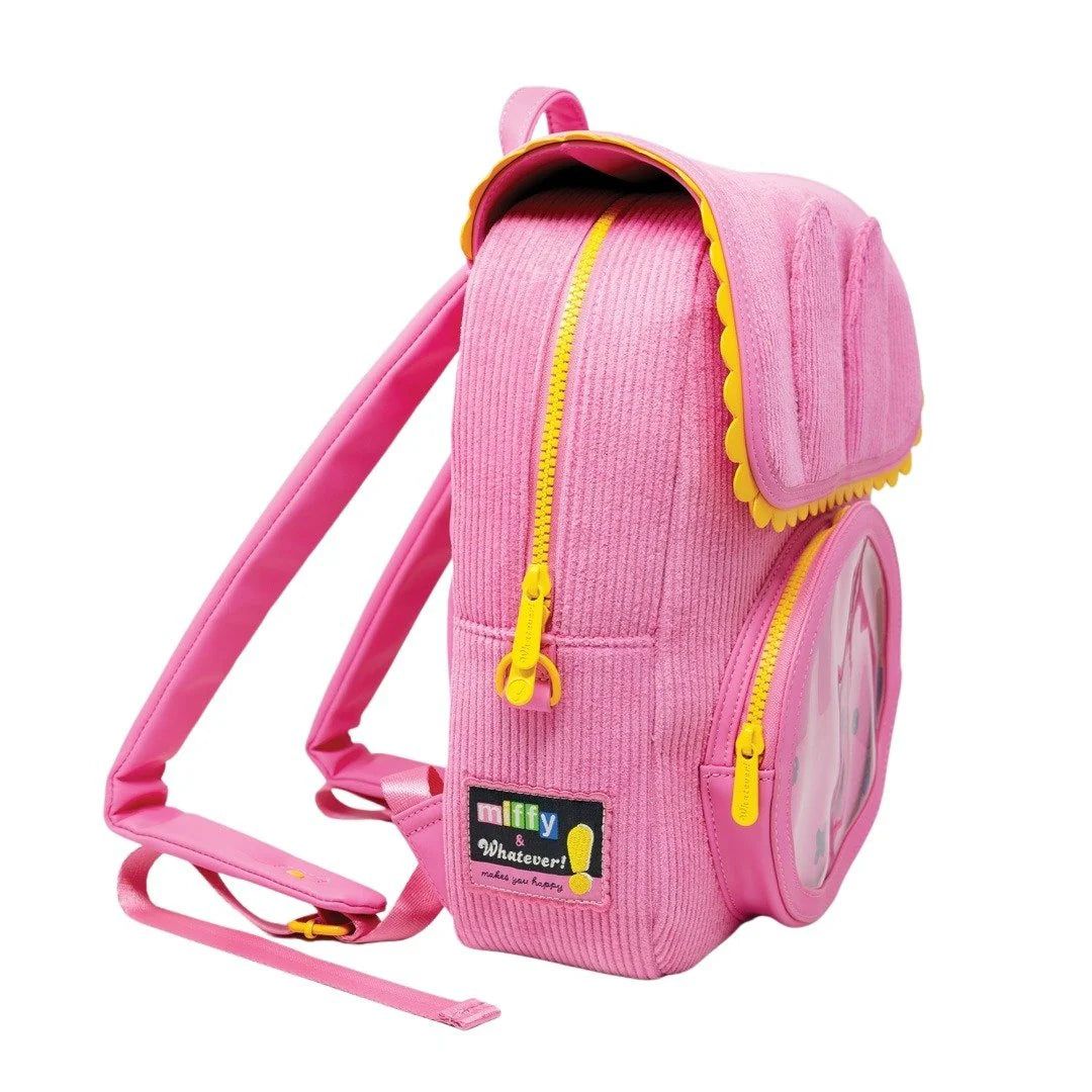 Miffy Corduroy and Faux Leather Pin Trading Backpack