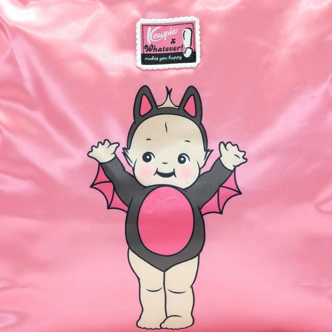Kewpie Black Bat Puffy Tote Bag with Ribbon Charm