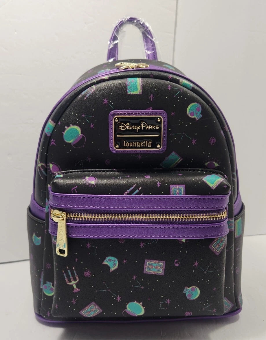 Disney Parks Hocus Pocus Allover Print Loungefly Mini Backpack Bag Purple