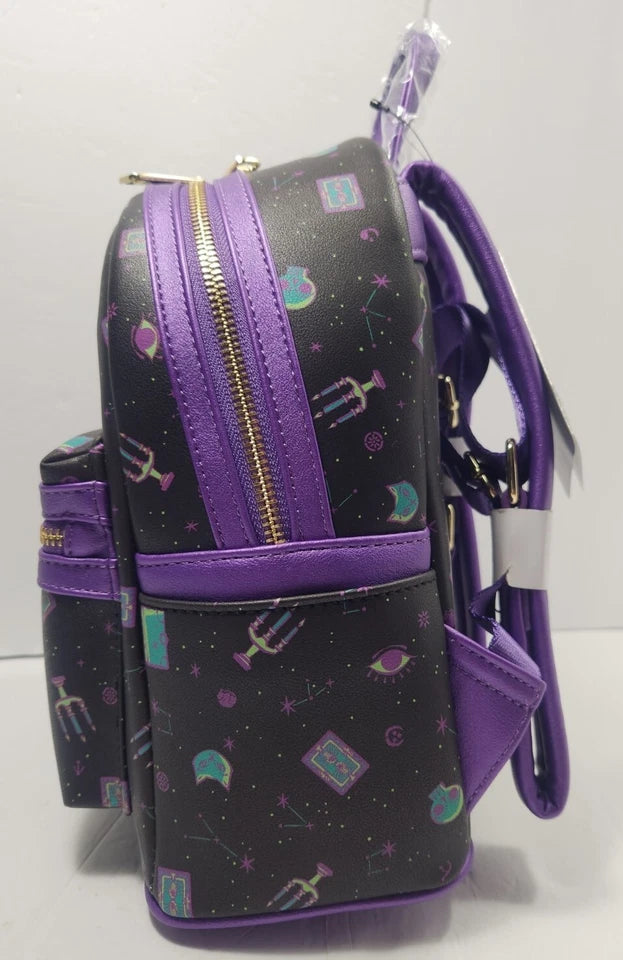 Disney Parks Hocus Pocus Allover Print Loungefly Mini Backpack Bag Purple