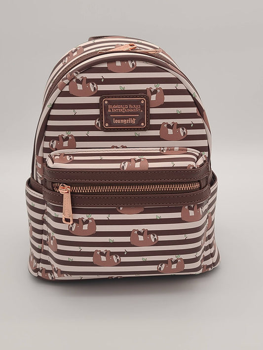 Loungefly SeaWorld Sloth Striped Mini Backpack