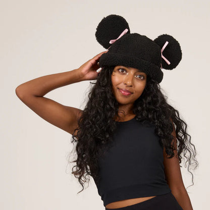 Minnie Sherpa Beanie Pink Bow