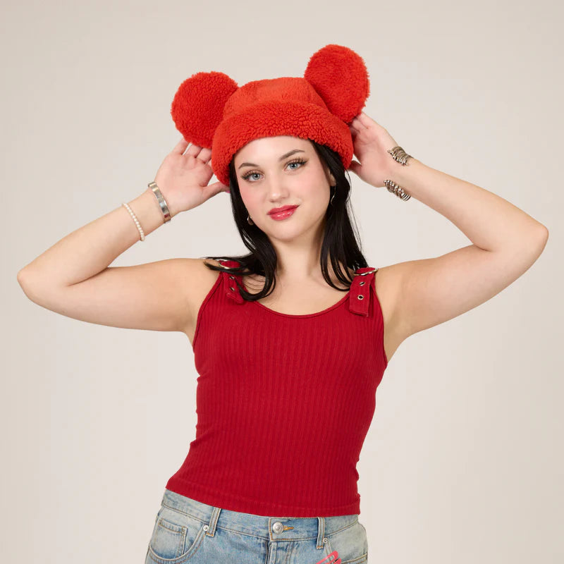 Mickey Sherpa Beanie Strawberry
