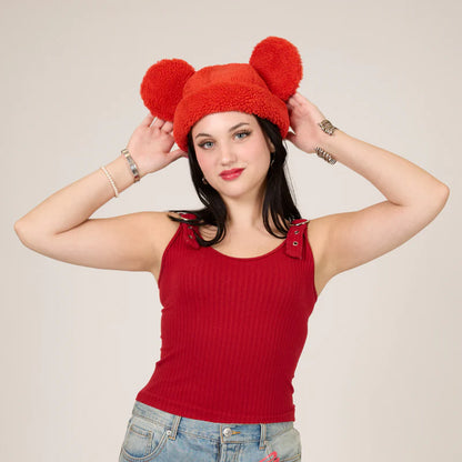 Mickey Sherpa Beanie Strawberry