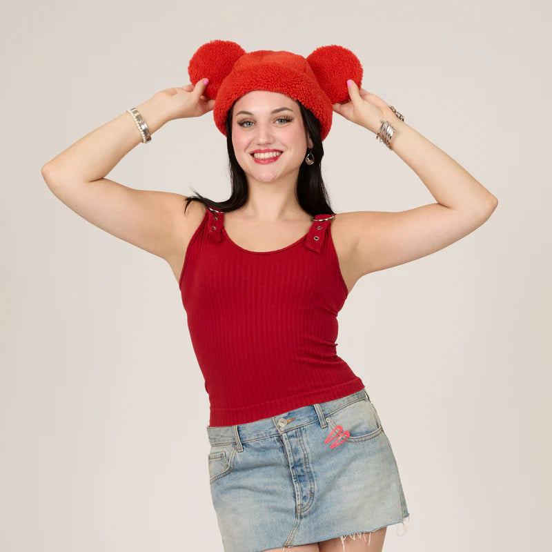 Mickey Sherpa Beanie Strawberry