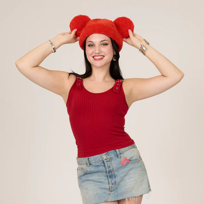 Mickey Sherpa Beanie Strawberry