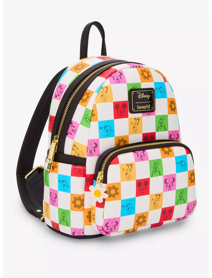 Mickey and Friends Checkered Colorful Mini Backpack