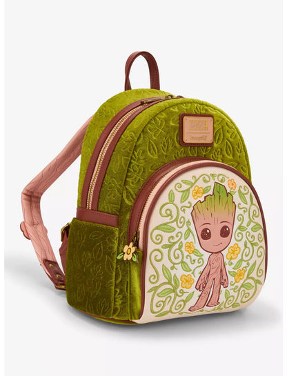 Marvel Guardians of The Galaxy Groot Floral Velvet Mini Backpack