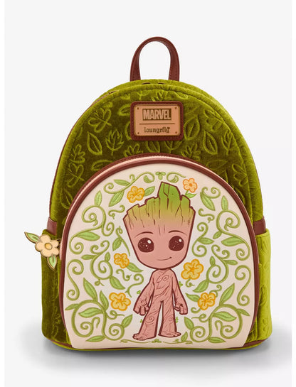 Marvel Guardians of The Galaxy Groot Floral Velvet Mini Backpack