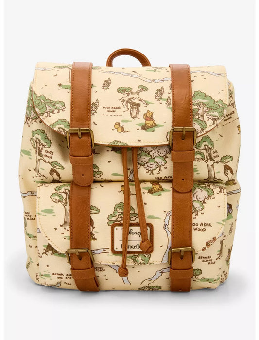 Winnie the Pooh Hundred Acre Wood Map Buckle Strap Mini Backpack