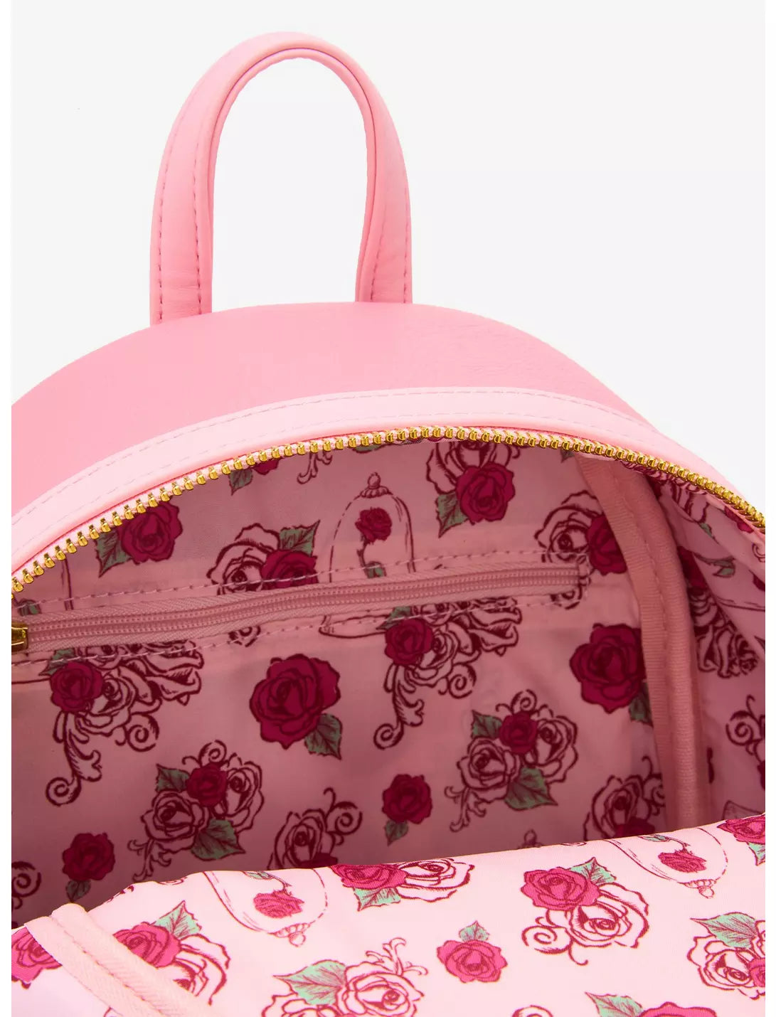 Loungefly Disney Beauty and the Beast Pink Roses Mini Backpack