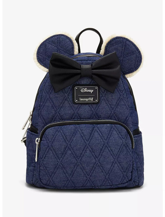Minnie Mouse Denim Quilted Mini Backpack