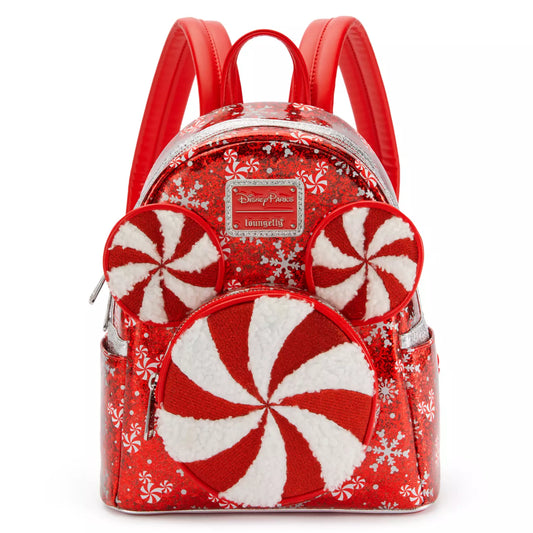 Mickey Mouse Icon Peppermint Swirl Loungefly Mini Backpack