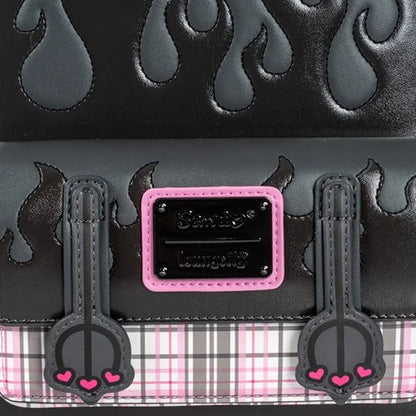Sanrio Kuromi Flames and Plaid Mini-Backpack