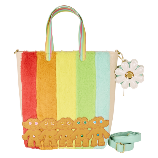 Classic Trolls Plush Glitter Tote Crossbody Bag with Coin Bag