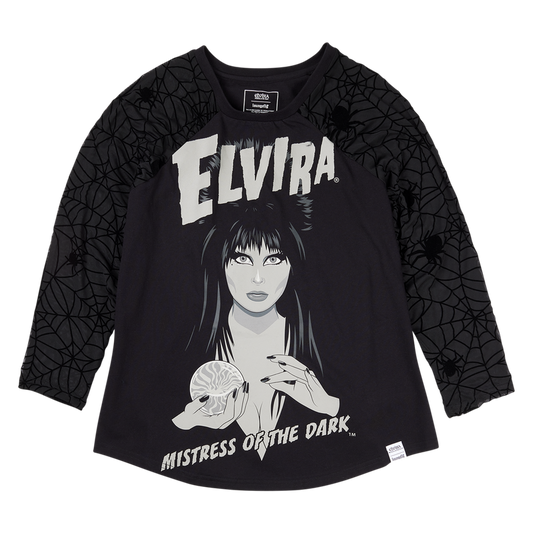 Elvira, Mistress of the Dark Glow Unisex Raglan Tee Size M