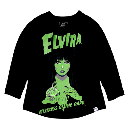 Elvira, Mistress of the Dark Glow Unisex Raglan Tee Size M