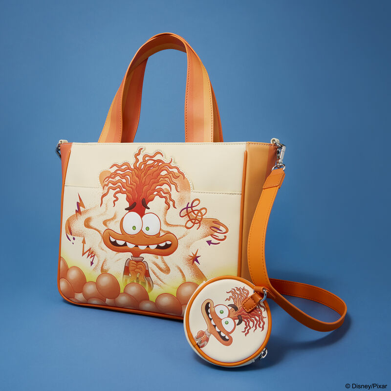 Inside Out 2 Anxiety Glow Tote Crossbody Bag with Coin Bag