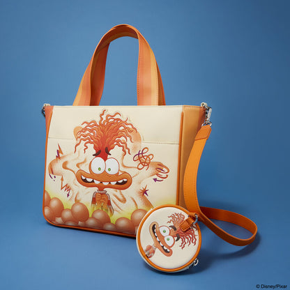 Inside Out 2 Anxiety Glow Tote Crossbody Bag with Coin Bag