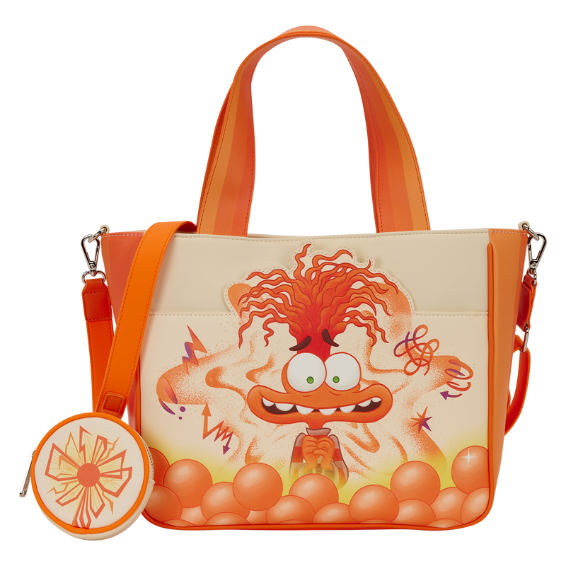 Inside Out 2 Anxiety Glow Tote Crossbody Bag with Coin Bag