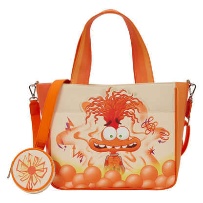 Inside Out 2 Anxiety Glow Tote Crossbody Bag with Coin Bag