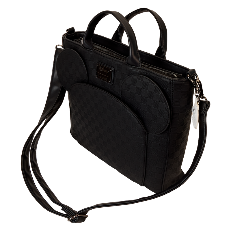 Mickey Mouse Checkered Texture Convertible Backpack & Tote Crossbody Bag