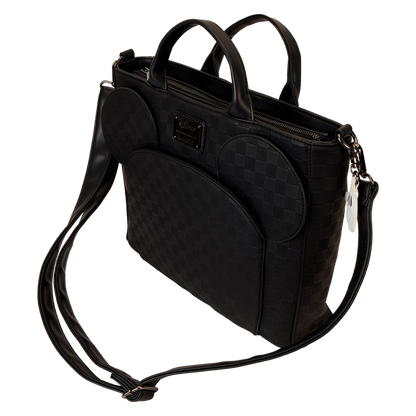 Mickey Mouse Checkered Texture Convertible Backpack & Tote Crossbody Bag