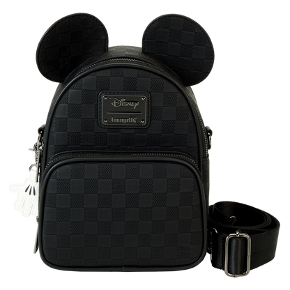 Mickey Mouse Checkered Texture Convertible Mini Backpack & Crossbody Bag