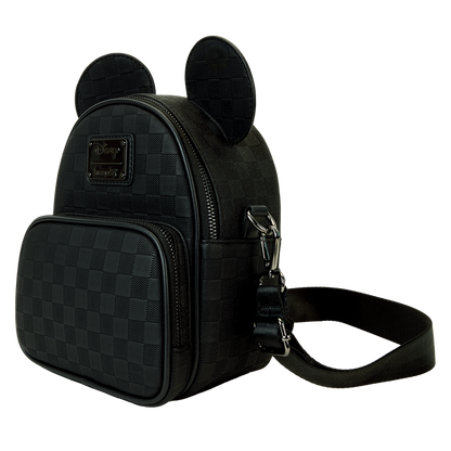 Mickey Mouse Checkered Texture Convertible Mini Backpack & Crossbody Bag