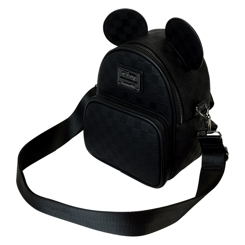 Mickey Mouse Checkered Texture Convertible Mini Backpack & Crossbody Bag