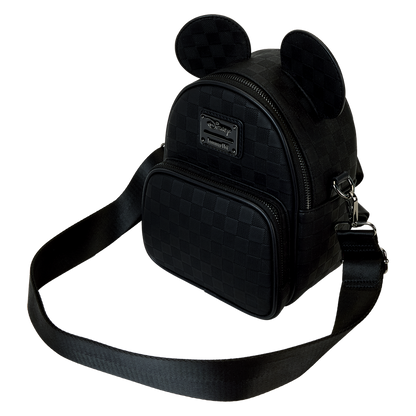 Mickey Mouse Checkered Texture Convertible Mini Backpack & Crossbody Bag
