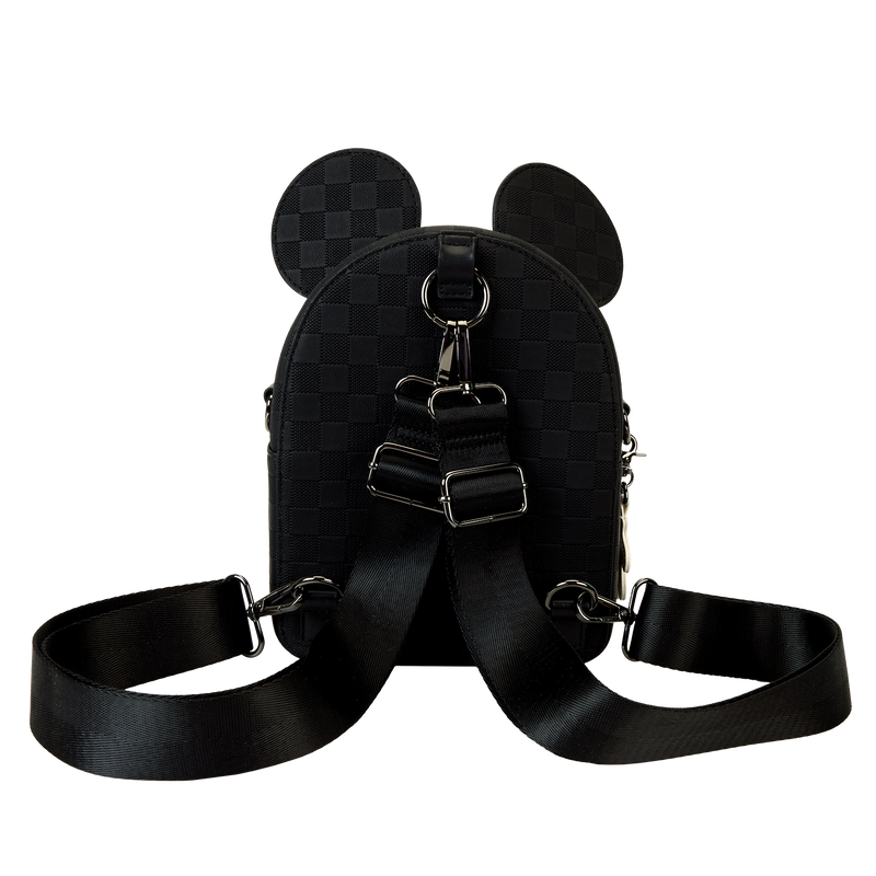 Mickey Mouse Checkered Texture Convertible Mini Backpack & Crossbody Bag