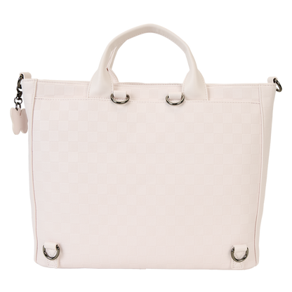 Minnie Mouse Checkered Texture Convertible Backpack & Tote Crossbody Bag