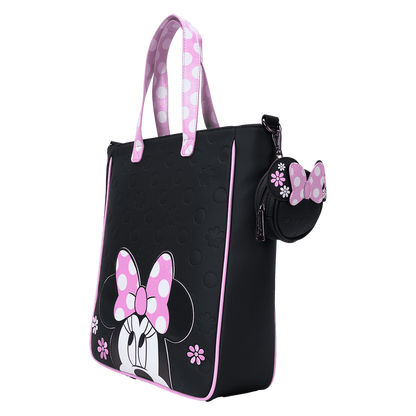 Minnie Mouse Floral Rock The Dots Tote Crossbody Bag With Coin Bag