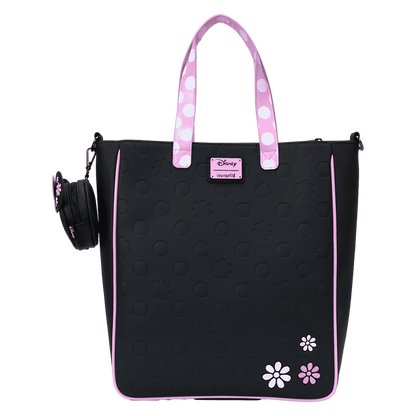 Minnie Mouse Floral Rock The Dots Tote Crossbody Bag With Coin Bag