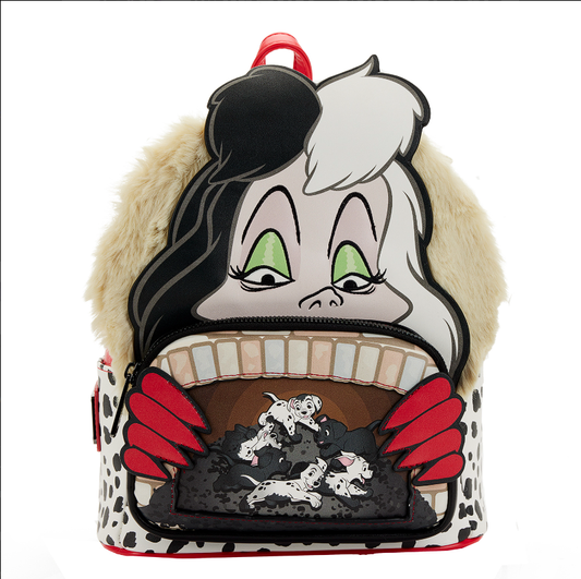 Disney Loungefly Mini Backpack - Villains Scene - 101 Dalmatians Cruella